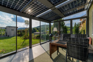 Solarueberdachung als Sommergarten Innenansicht