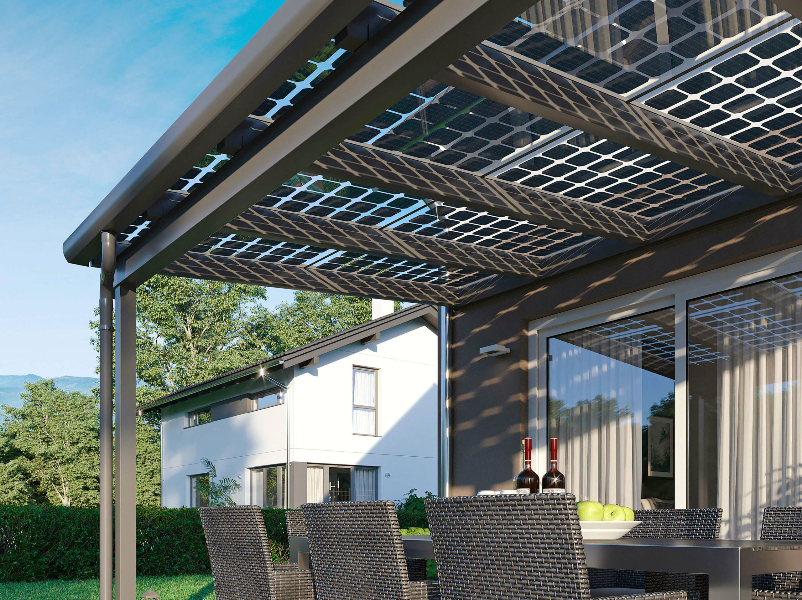 Solar Terrassendach » Überdachung mit PVModulen Leeb Balkone