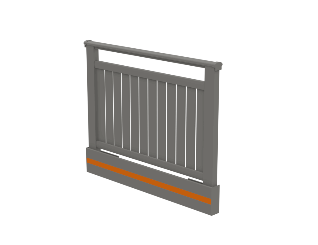 Balkon Blende mit Zierstreifenprofil